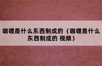 咖喱是什么东西制成的（咖喱是什么东西制成的 视频）